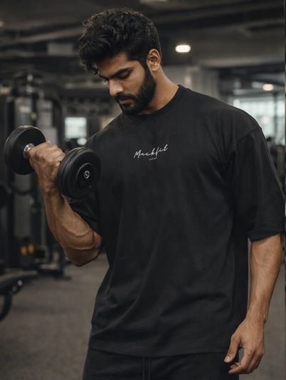 Mackfit Club Moon Guitar Aesthetic Oversized T-Shirt